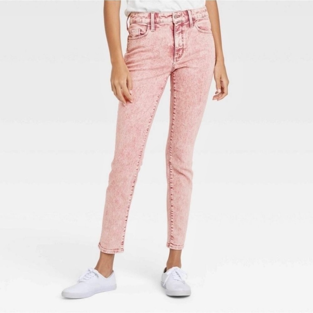 Universal Thread™ Pink Acid Wash High Rise Skinny Ankle Jeans-Size 0/25